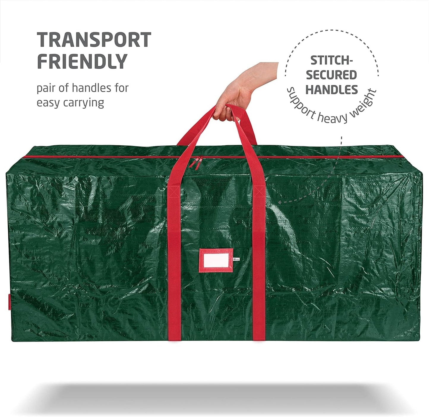 Zober Large Christmas Tree Storage Bag - Waterproof & Durable for 9 Ft Artificial Trees - Green