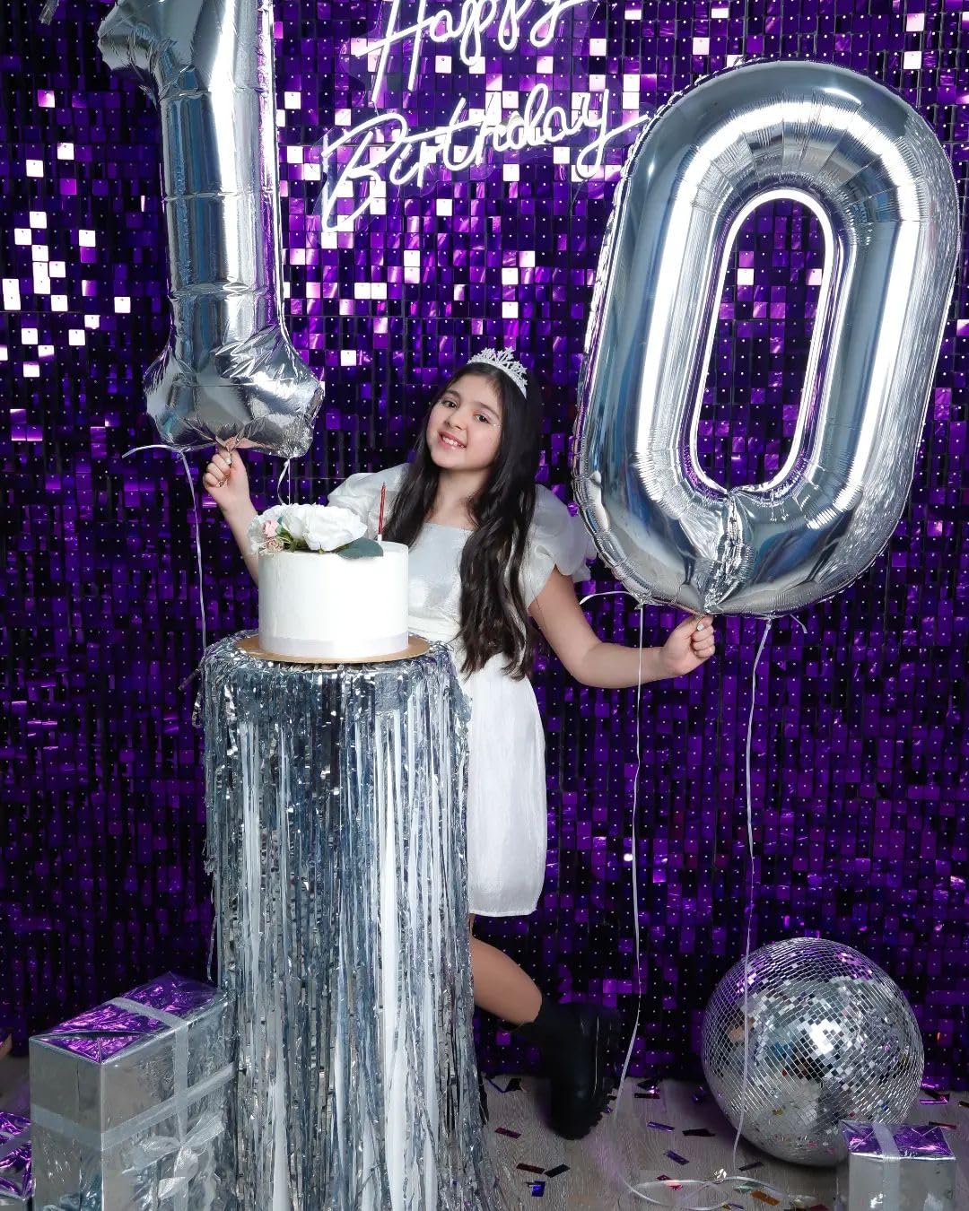 Silver Number 0 Balloon 40 Inch, 0 Balloon Number for 10th 20th 30th 40th 50th 60th Birthday Decorations, Silver Party Supplies