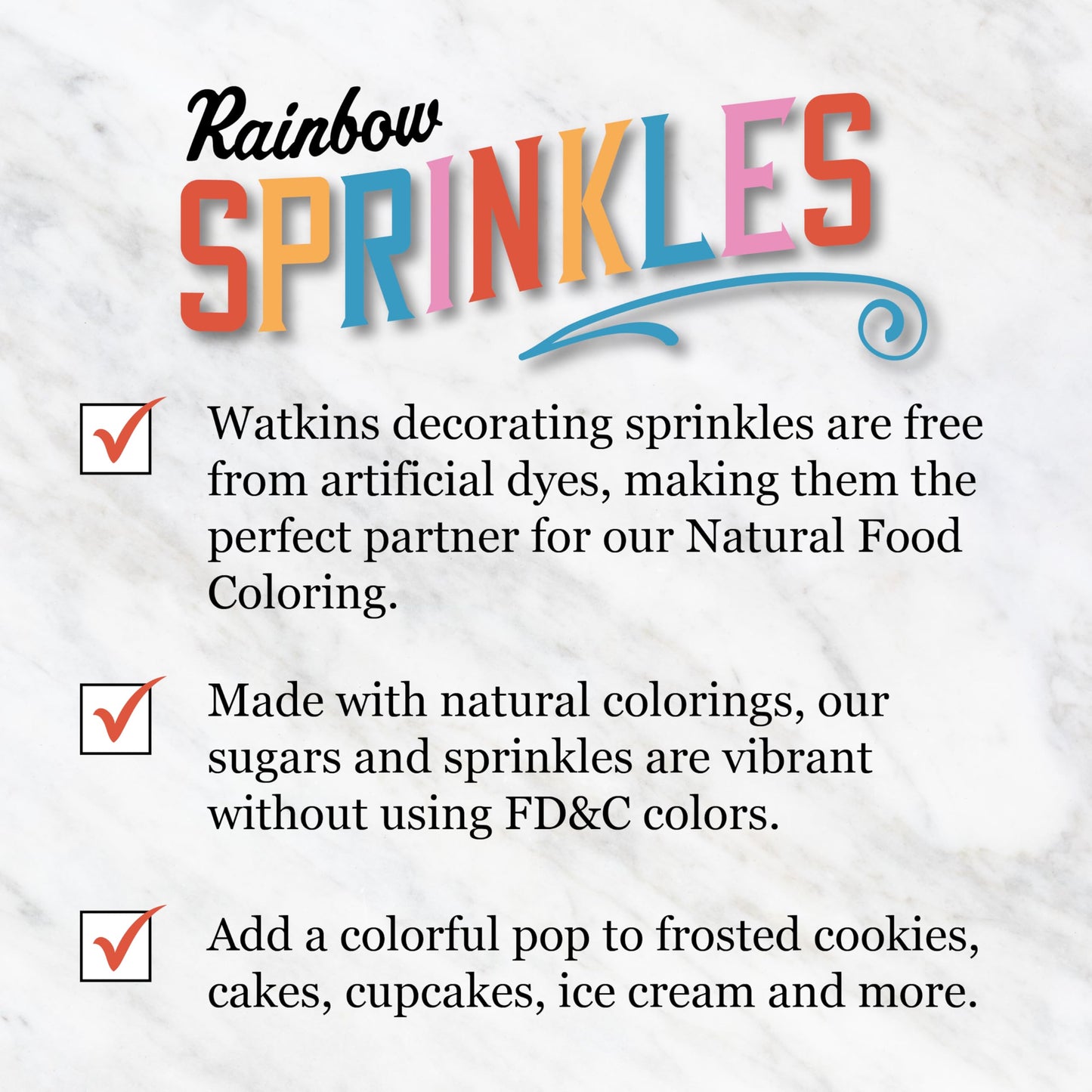 Watkins Rainbow Decorating Sprinkles, 3.4 Ounce Jar, 3-Pack
