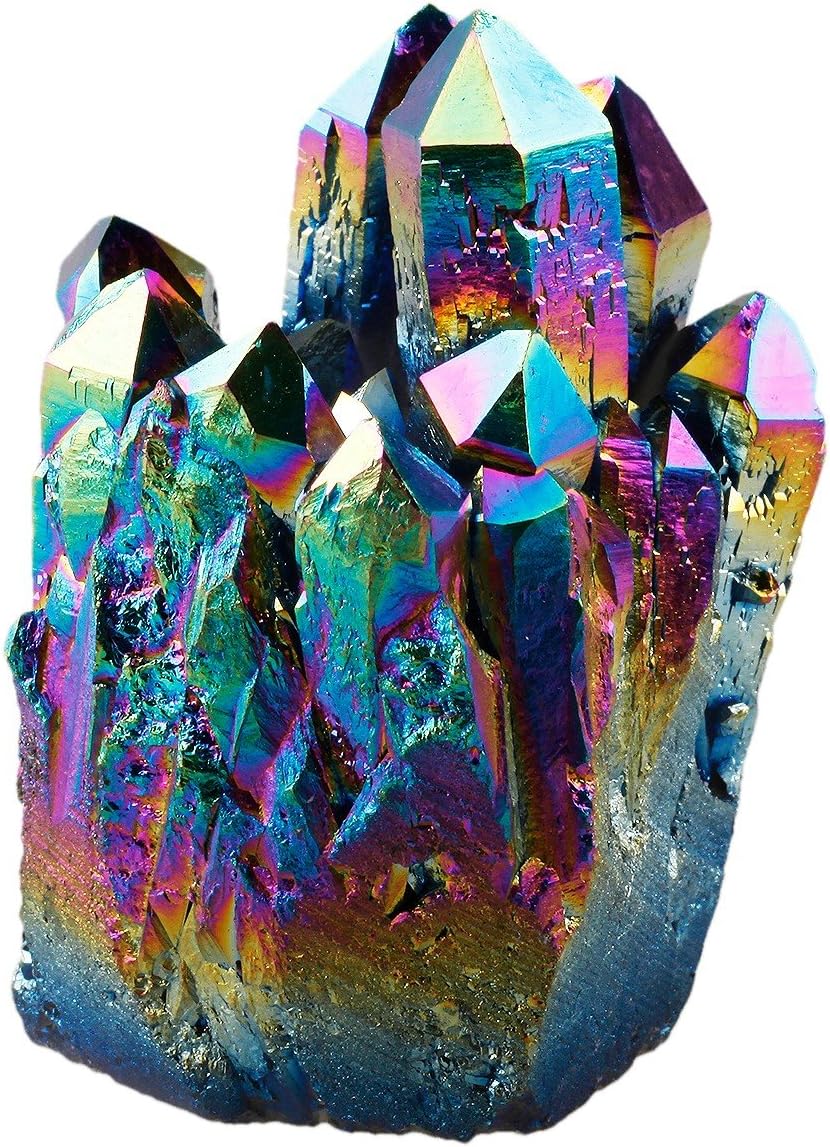 Red Titanium Coated Quartz Geode Druzy Crystal Cluster Specimen - 0.2-0.3lb