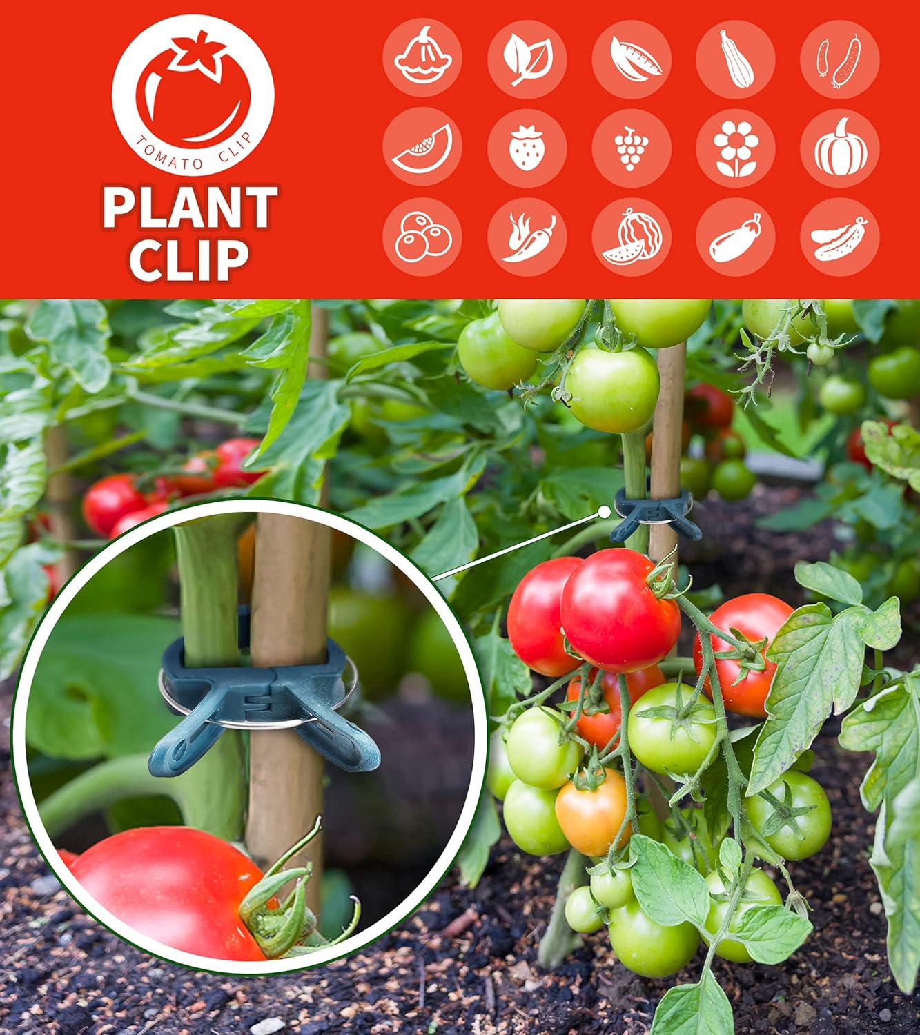 Sago Brothers 40 PCS Plant Clips - Durable Support for Tomatoes, Vines & Climbing Plants