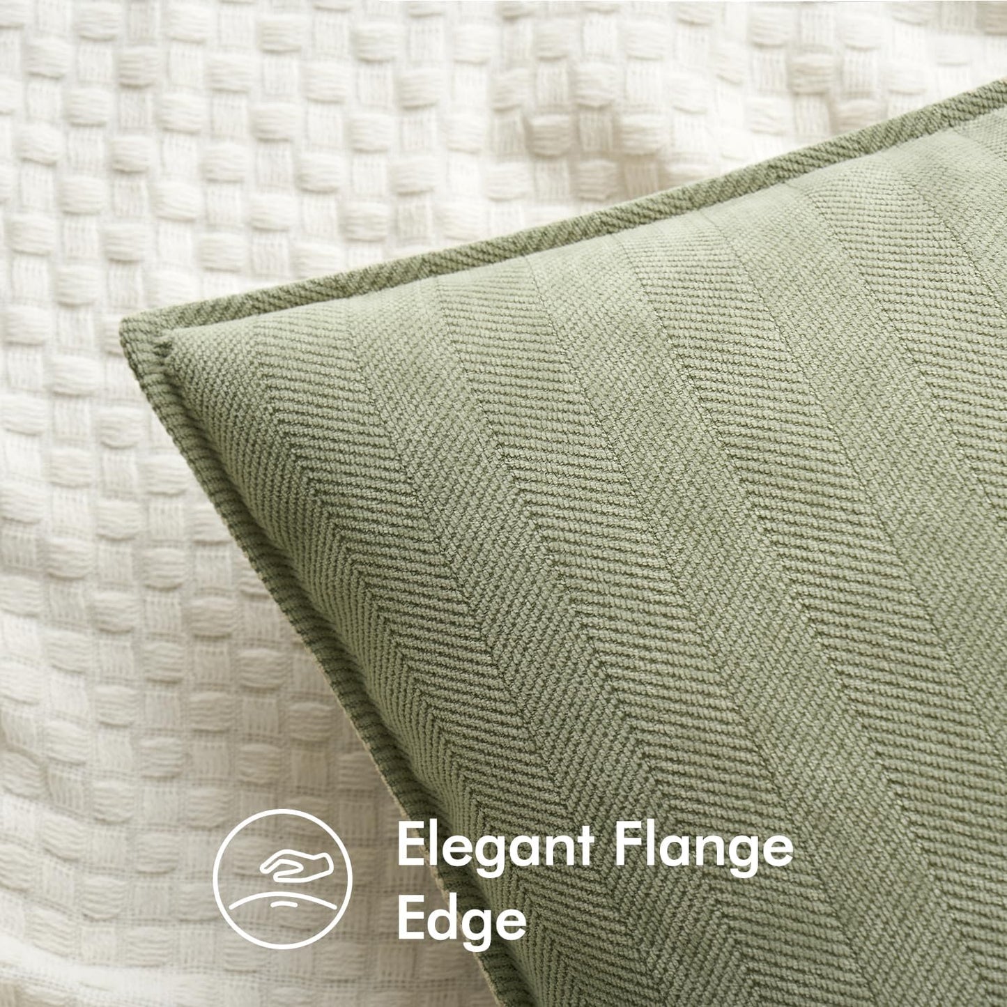 MIULEE Sage Green Decorative Pillow Covers - Luxurious Soft Chenille, 18x18 Inch | Elegant Farmhouse Cushion for Sofa & Bedroom
