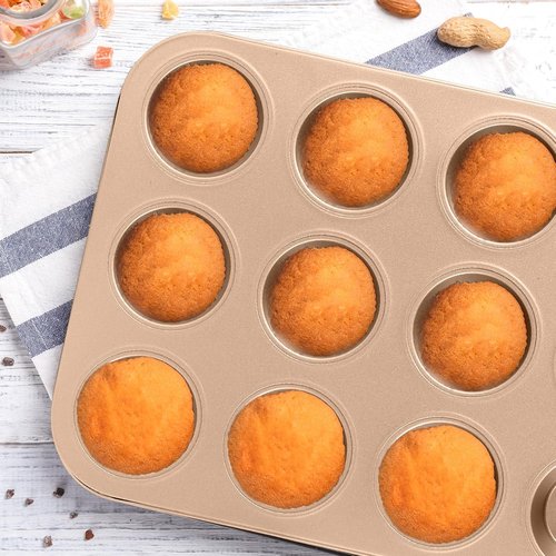 Champagne 11-Piece Nonstick Baking Pans Set | Professional Grade Carbon Steel Bakeware, Dishwasher Safe, Oven Safe to 450°F