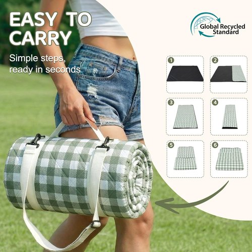 Genovega Waterproof Picnic Blanket - Extra Large Foldable Outdoor Mat for Beach & Camping | Ideal Travel Accessory