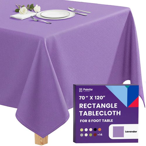 Gee Di Moda Rectangle Tablecloth - 70 x 120 Inch Lavender Table Cloth for 6 or 8 Foot Rectangle Tables - Heavy Duty Washable Fabric - for Holiday Party, Dinner, Weddings, Baby Shower & Events
