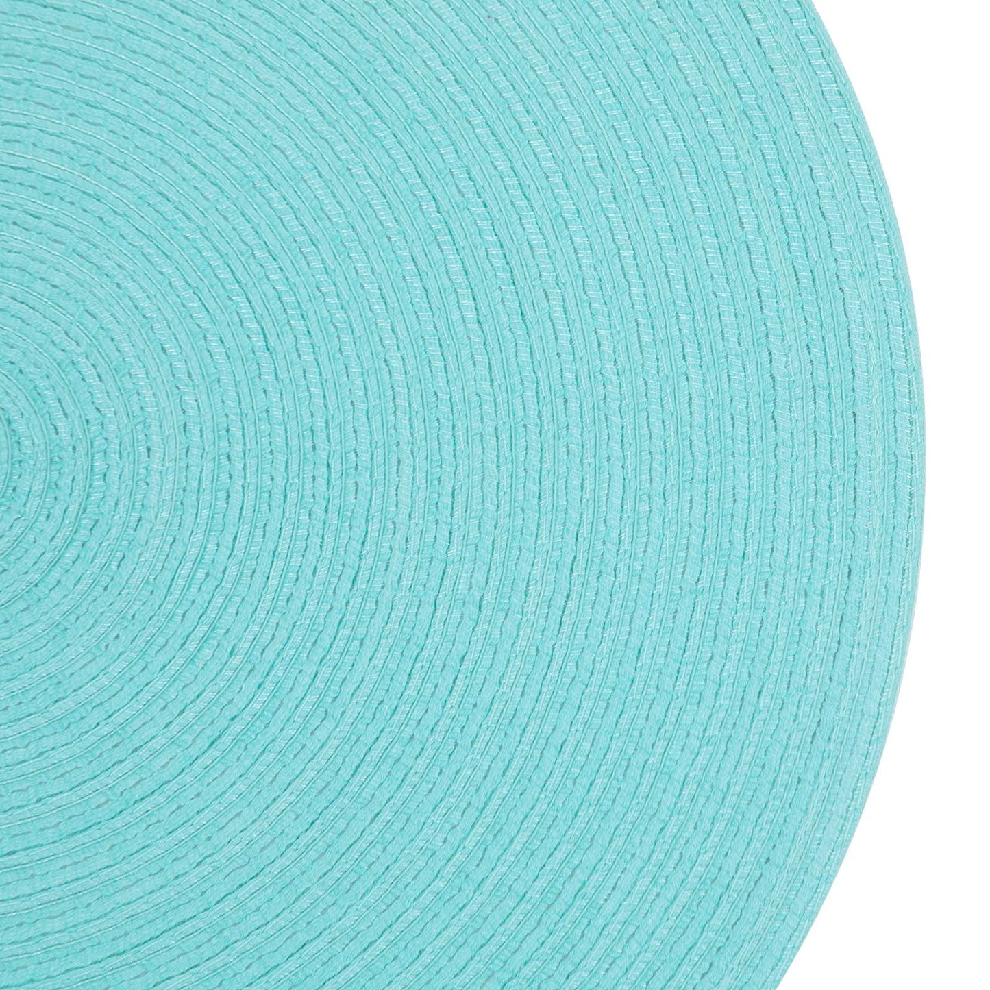 SHACOS Round Placemats Set of 4 Washable 15 inch Round Table Mats Cotton Polyester Woven Braided Place Mats for Dining Table Wedding Party Decor (Aqua, 4)