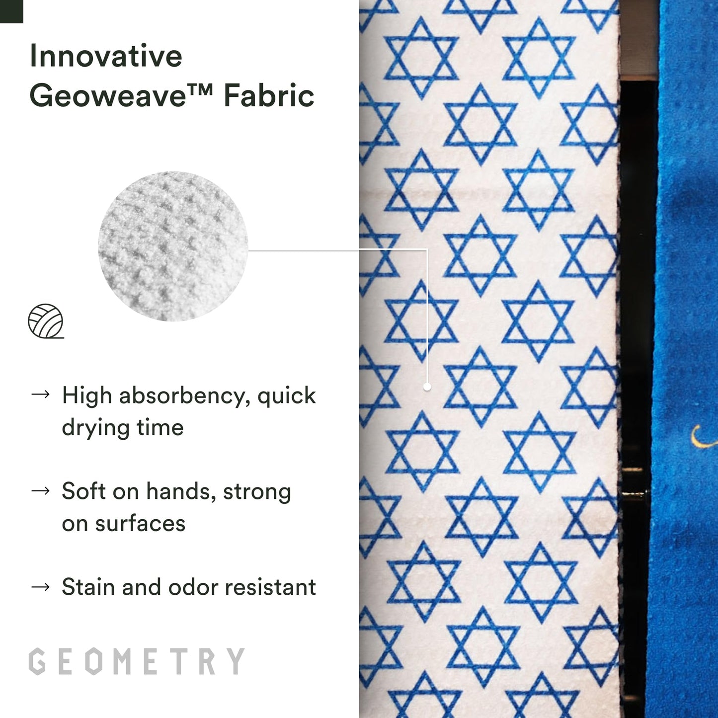 GEOMETRY Christmas Kitchen Towels - Quick Dry Microfiber Cloth Dish Towels for Kitchen Drying - Premium Quick Dry Towel - Sparkling Night