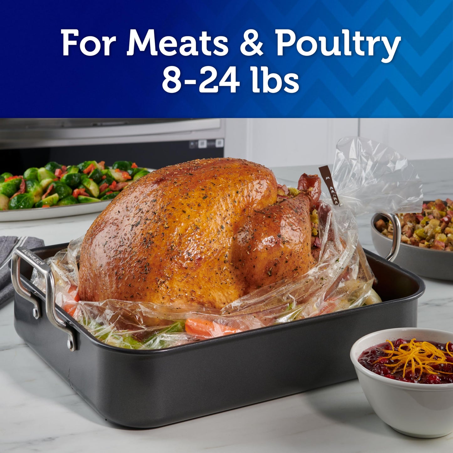 Reynolds Kitchens Turkey Size Oven Bags, Holds Up to 24 Pounds, 2 Count (Pack of 3)