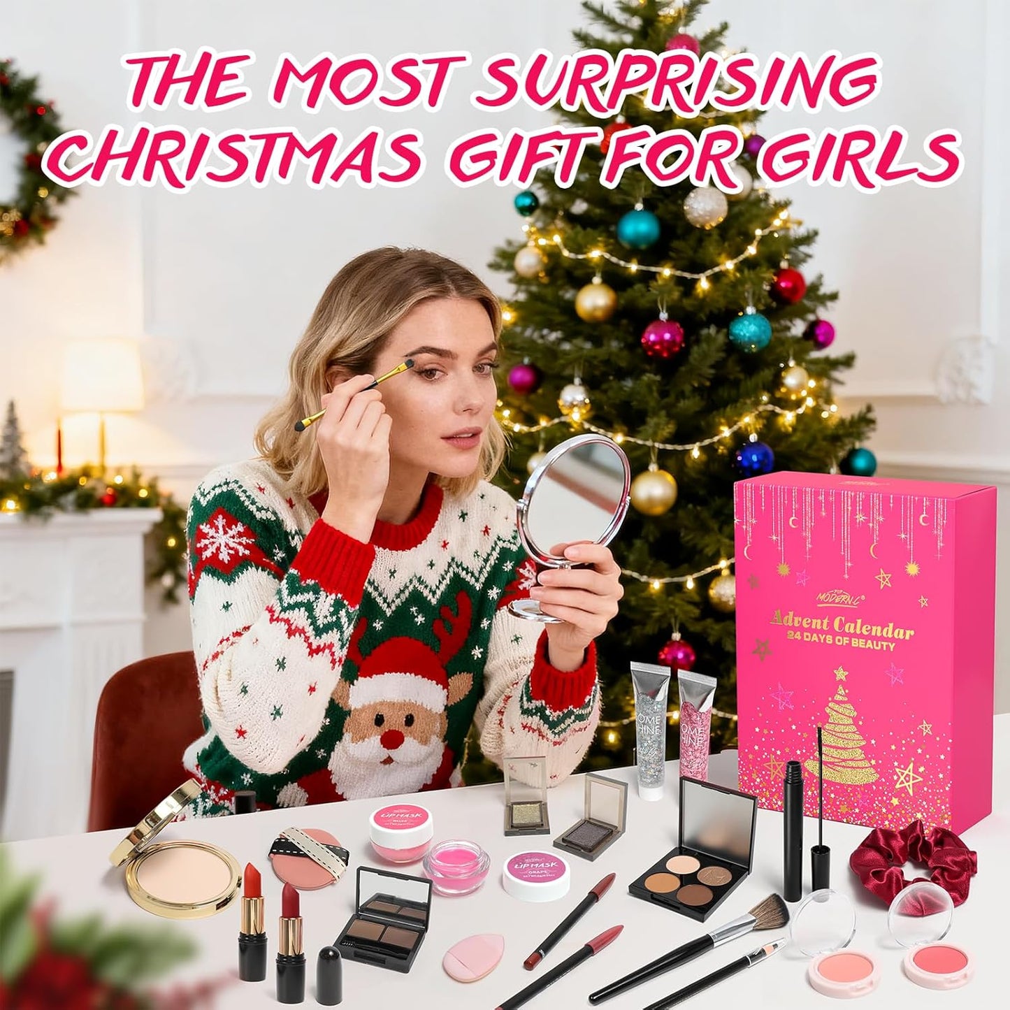 Skiennix Makeup Advent Calendar 2025 - 24 Days of Beauty Gifts for Women & Teens | Perfect for Christmas