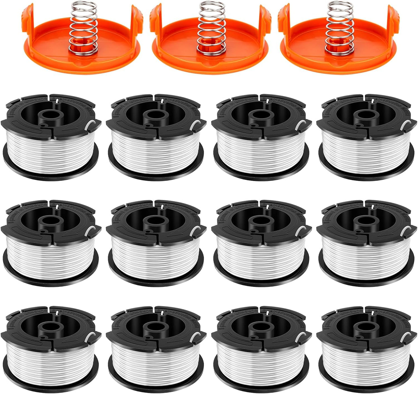 TOPEMAI AF-100 String Trimmer Spool - 30ft 0.065" Replacement Line Refills | 12 + 3 Pack