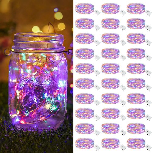 Btfarm 30 Pack Fairy Lights - Battery Operated Twinkle Lights | 7ft Waterproof Mini Silver Wire for Weddings & Decor