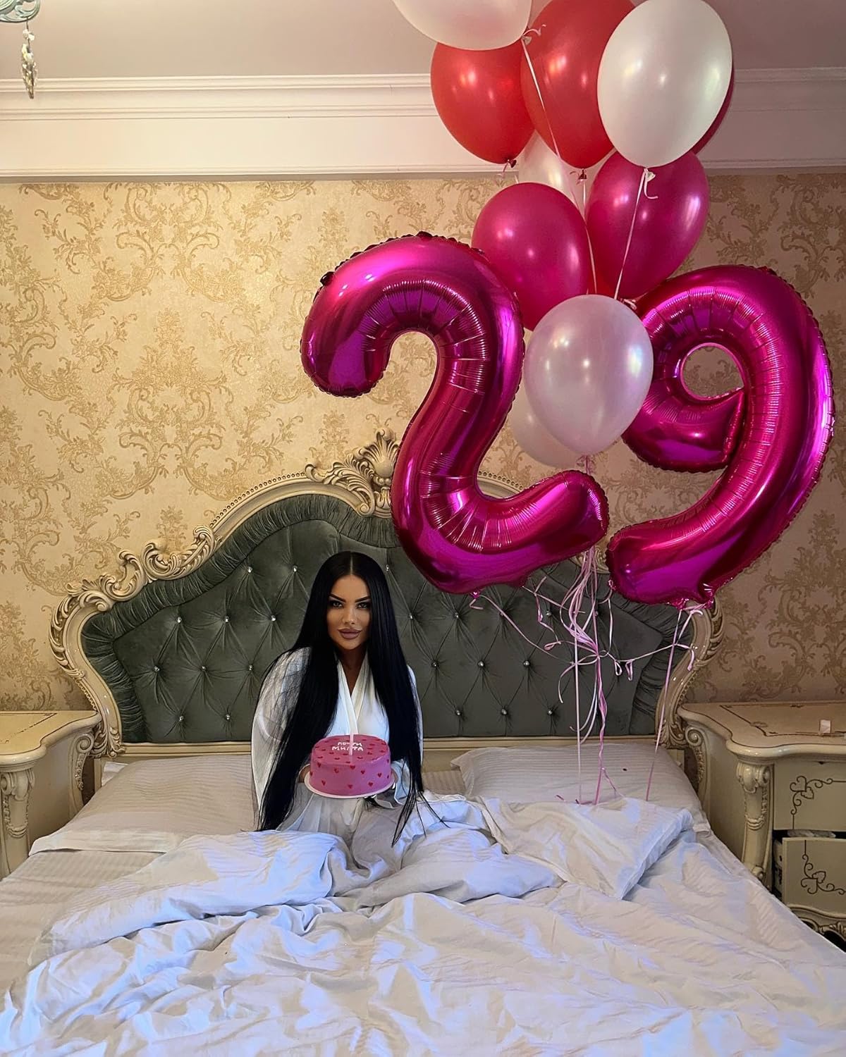 Regine Switzerland Number 9 Balloon - 40 Inch Hot Pink Giant Birthday Decoration for Girls