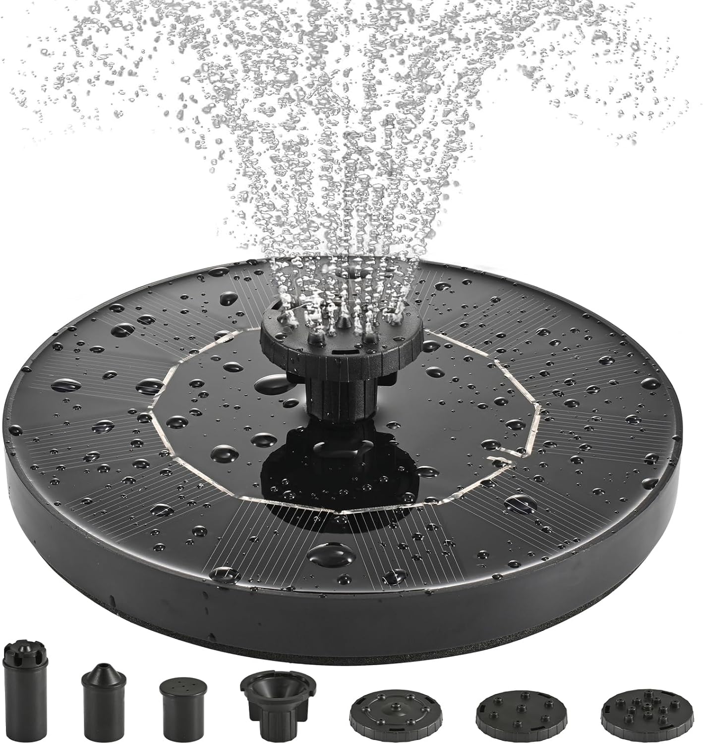 Skiennix Solar Bird Bath Fountain Pump - Eco-Friendly Outdoor Water Feature with 6-in-1 Nozzles | Floating Design for Garden, Pond, Pool