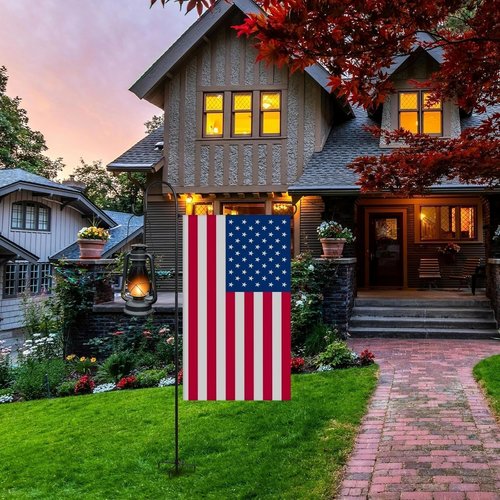 Heavy-Duty Garden Flag Stand by [Brand Name] - Sturdy Metal Frame for 12x18 Inch Flags & String Lights | Weather-Resistant Outdoor Decor