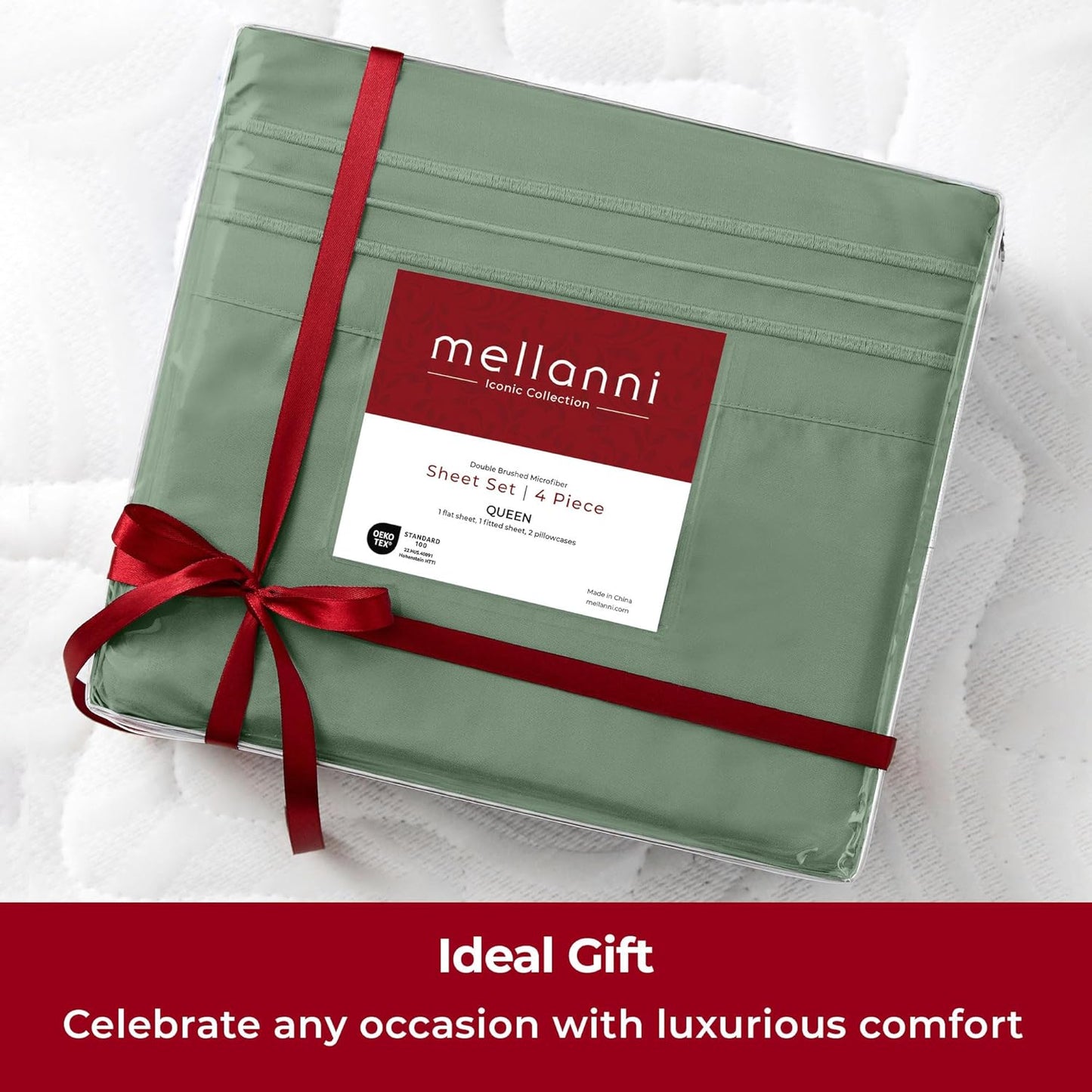 Mellanni Twin XL Sheets Set - 3 PC Hotel Luxury Bedding | Extra Soft, Cooling, Wrinkle-Resistant (Sage)