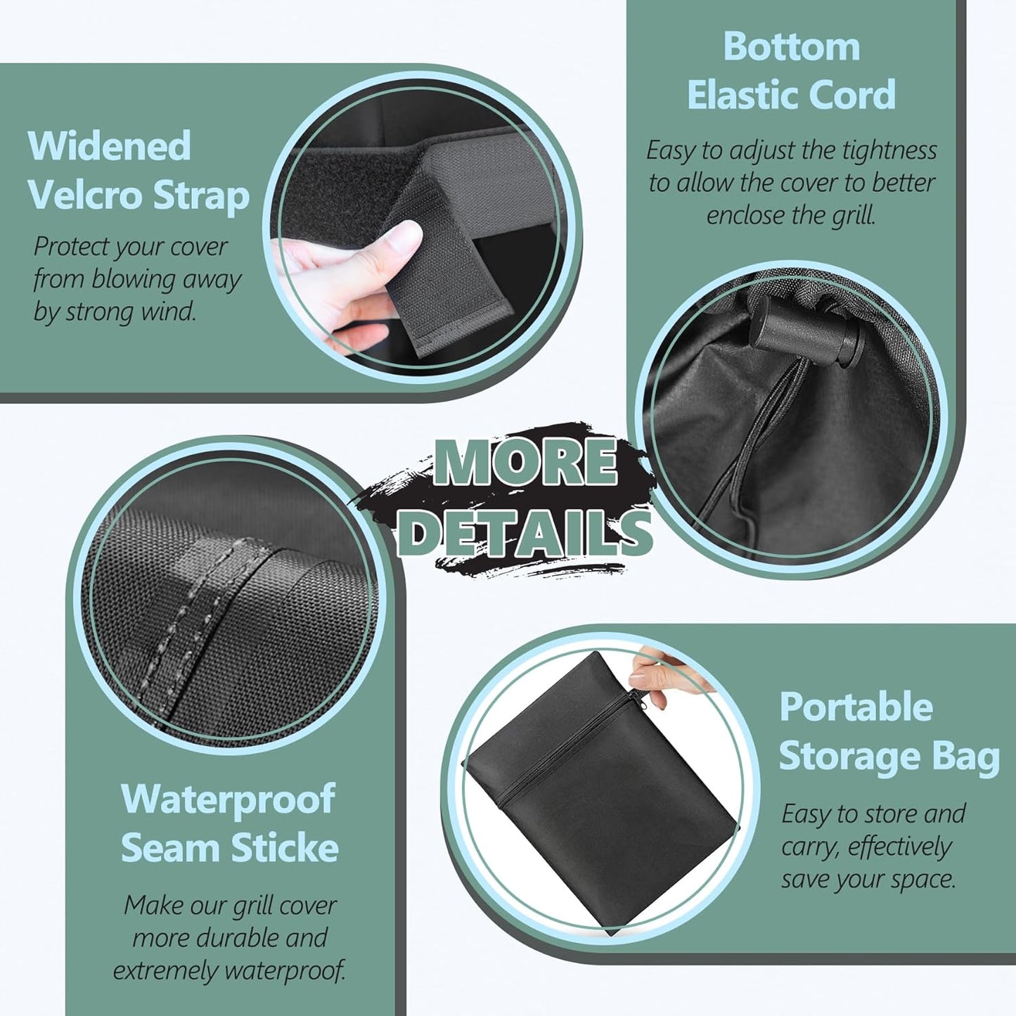 Weber Grill Cover 52 Inch - Heavy-Duty 600D Waterproof BBQ Cover for Spirit 300 & 400 Series
