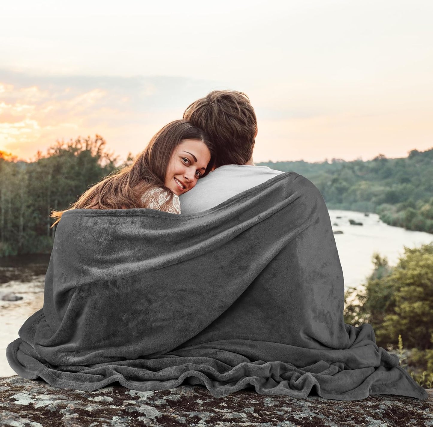 Utopia Bedding Fleece Blanket - Ultra Soft Grey Queen Size (90x90 Inches) | Lightweight & Cozy All-Season Home Decor Gift