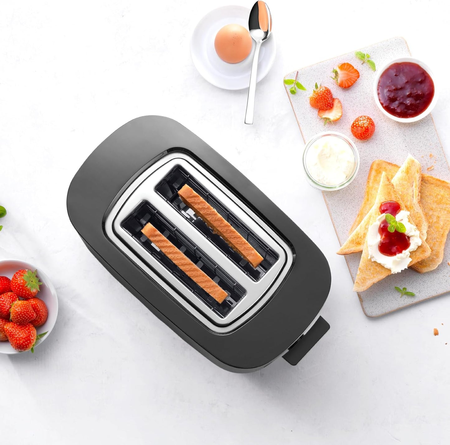 ZWILLING Enfinigy 2-Slice Toaster - Extra Wide 1.5" Slots for Bagels & Toast | Sleek Black Finish