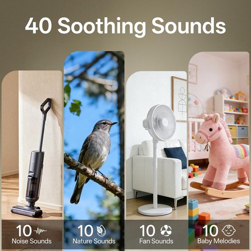 Hotmoon Sound Machine - Dual-Speaker White Noise Device with 40 Relaxing Sounds & Timer | Pink, Brown, Green