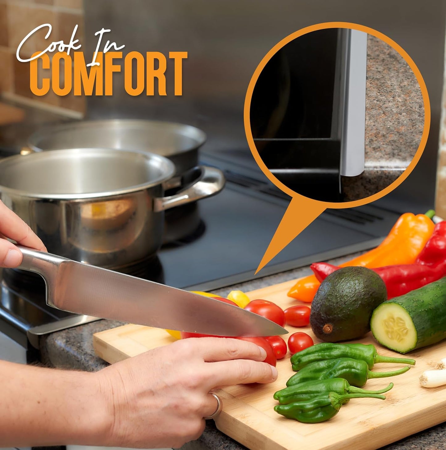 Linda’s Essentials Stainless Steel Stove Gap Covers - Heat Resistant Oven Filler (2 Pack, 23.4 Inches, Silver)