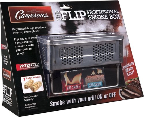 Camerons The Flip Professional Smoker Box - Patented BBQ Grill Smoke Box for Gas/Charcoal Grills | Infuse Smoky Flavor