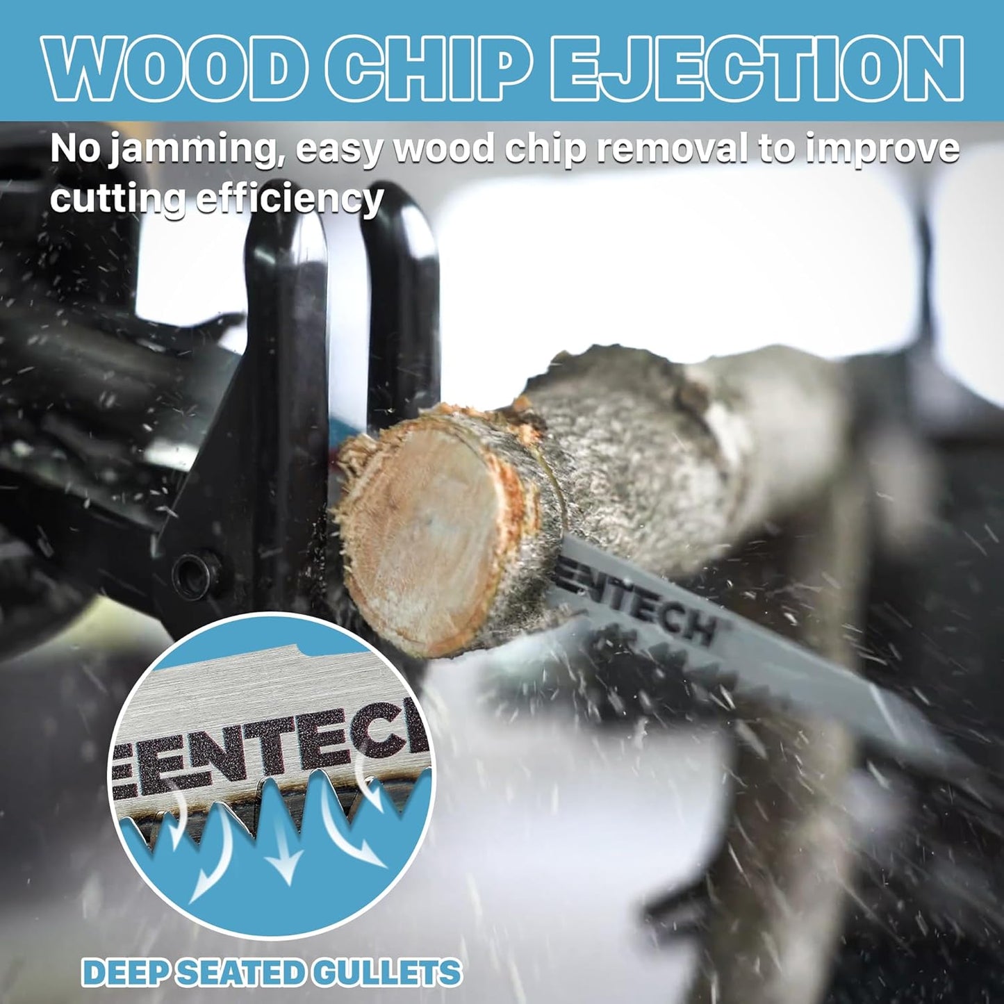 KEENTECH 9-Inch Cr-V Reciprocating Saw Blades - 5-Pack for Wood Cutting & Tree Pruning | 5 TPI Fleam Ground Teeth