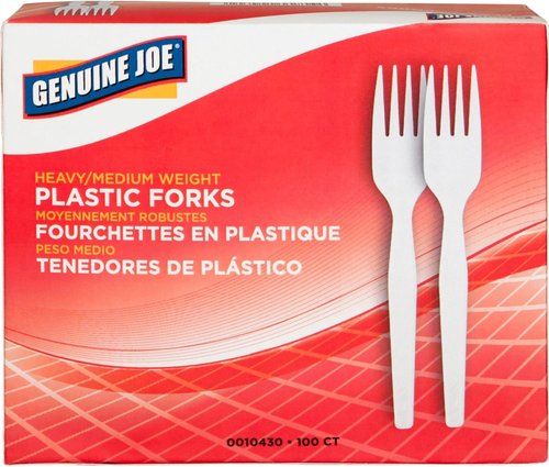 Genuine Joe Heavyweight Plastic Forks - Durable & Reliable | Pack of 100