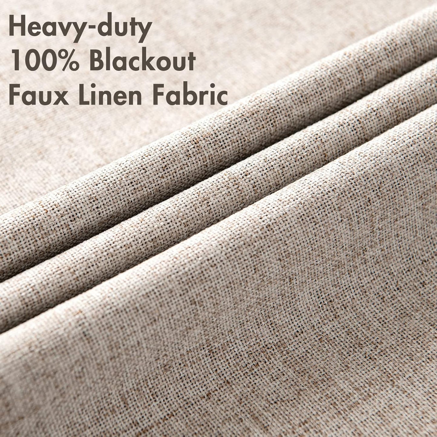 MIULEE Blackout Curtains - Thermal Insulated Natural Khaki Drapes for Bedroom | 52 x 90 Inch (2 Panels)