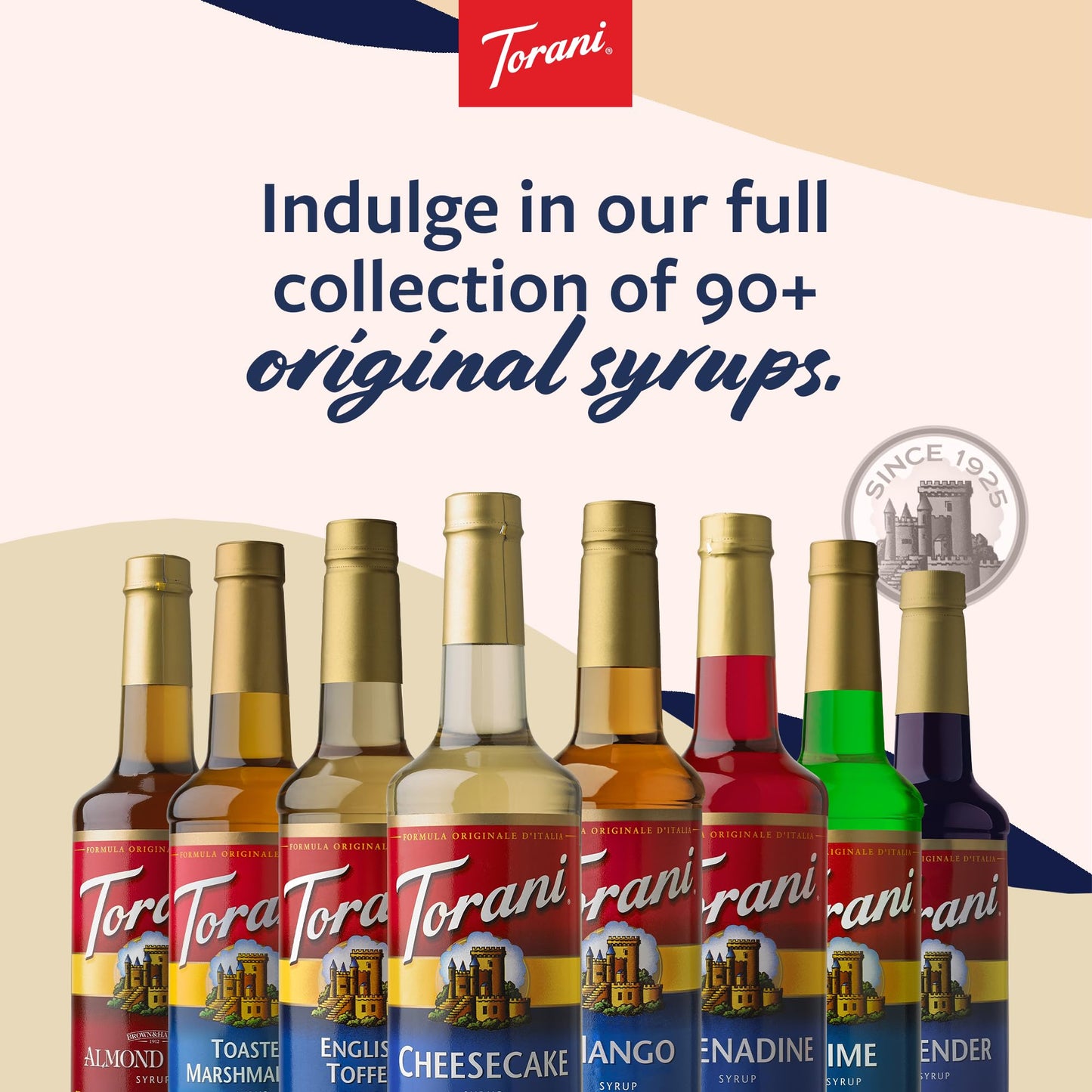 Torani Vanilla Bean Coffee Syrup for Drinks & Desserts, Glass Bottle with Pump Included, 25.4 Fl Oz