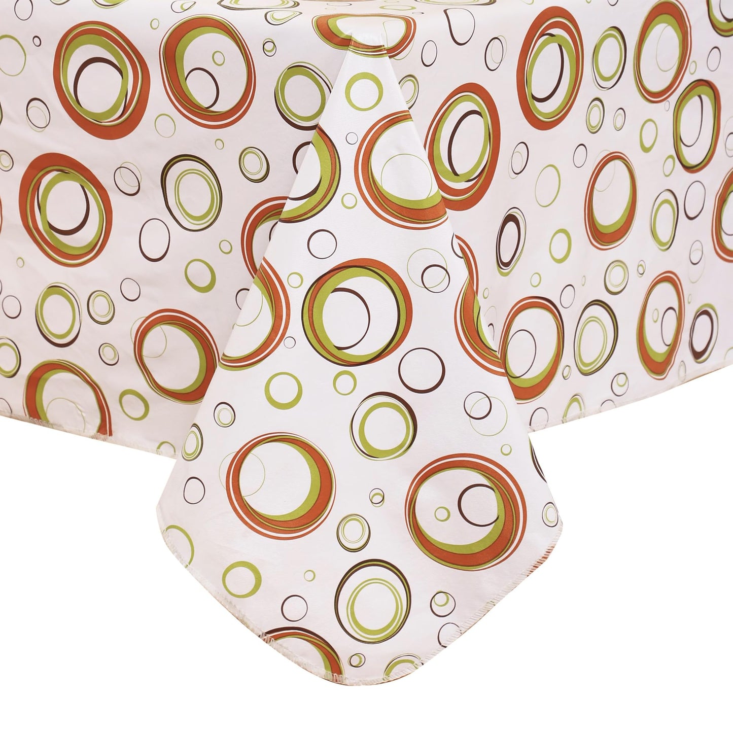 Walrus Heavy Duty Vinyl Tablecloth with Flannel Backing Waterproof Oil-Proof Plastic Table Cloth Stain-Resistant Wipeable Rectangle or Square Table Cover for Indoor and Outdoor (Circle，60x102 Inch)