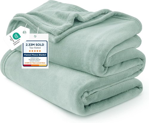 Bedsure GentleSoft Fleece Blanket - Cozy, Cute Throw for Kids | 43x55 Inches, Sage Green