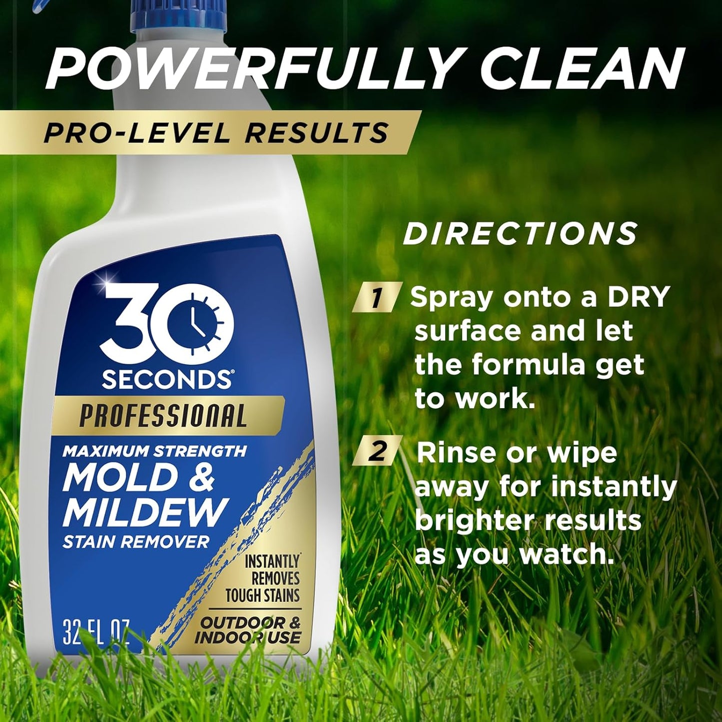 30 SECONDS Pro Mold and Mildew Stain Remover - Instant Scrub-Free Results | 32 Fl. Oz.