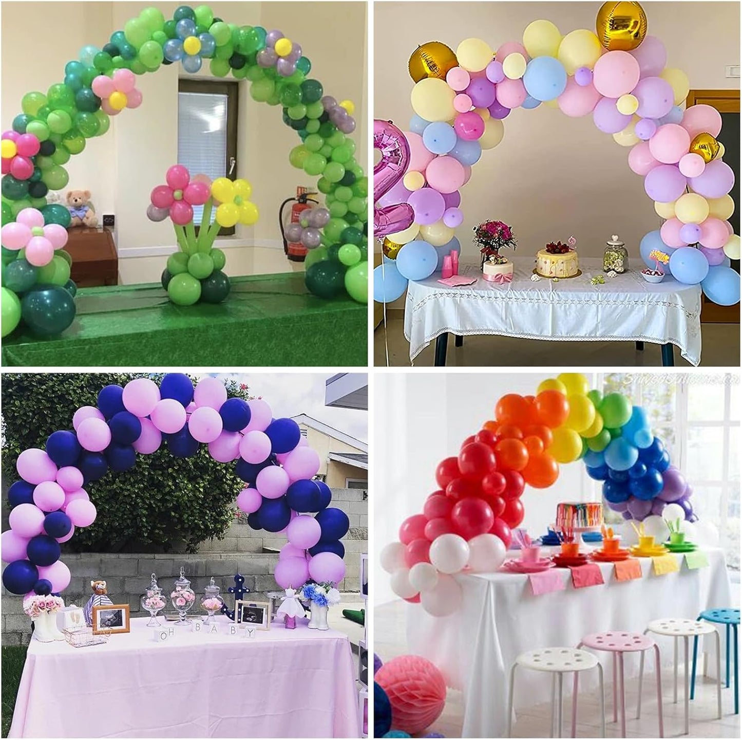 RUBFAC Balloon Arch Kit - Adjustable Black Stand for Table Decorations | Perfect for Birthdays, Weddings, and Baby Showers