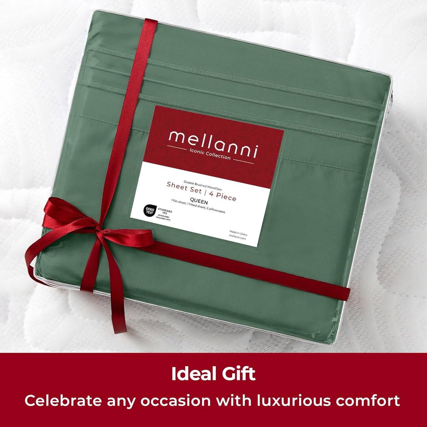 Mellanni Extra Deep Twin Sheets - Hotel Luxury Bedding | Ultra Soft, Cooling, Stain Resistant (Emerald Green)