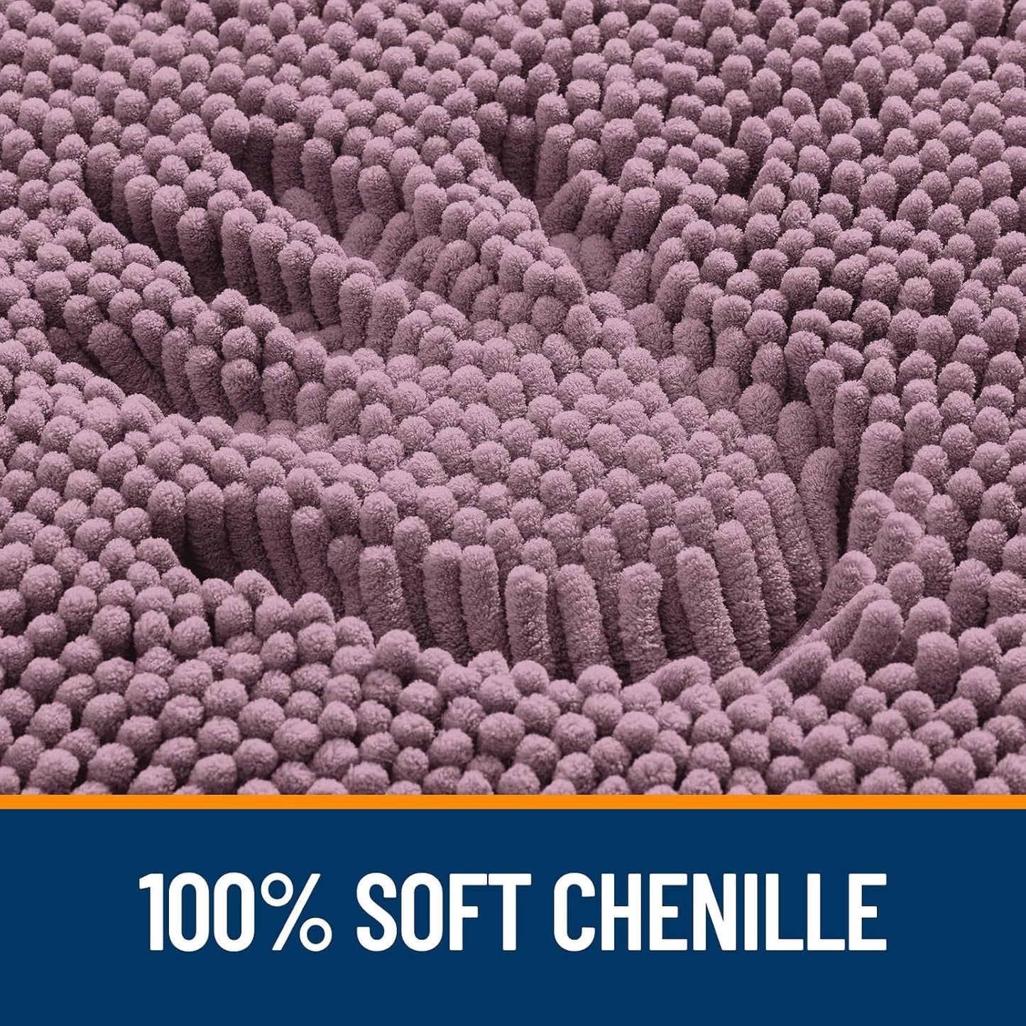 OLANLY Large Bathroom Rugs - Extra Soft Chenille Bath Mats | Quick-Dry, Machine Washable, Deep Plum 70x46