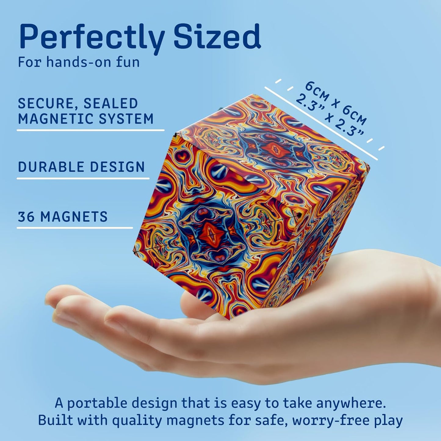 Shashibo Shape Shifting Box - Award-Winning STEM Fidget Toy with Ultra Strong Magnets | Transforms Into 100+ Shapes, Perfect Sensory Gift for All Ages (Spaced Out)