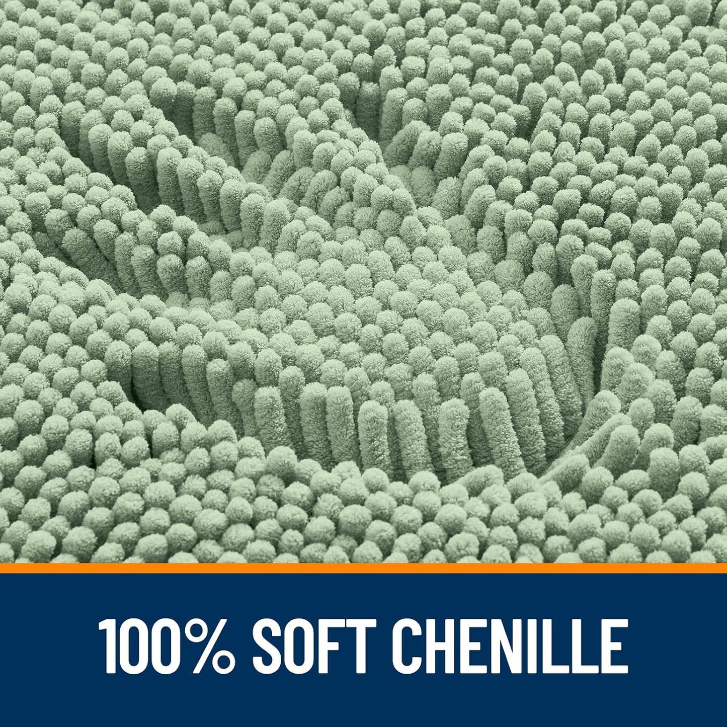 OLANLY Large Bathroom Rugs - Extra Soft Chenille Bath Mats | Quick Dry, Machine Washable, Sage Green 40x24