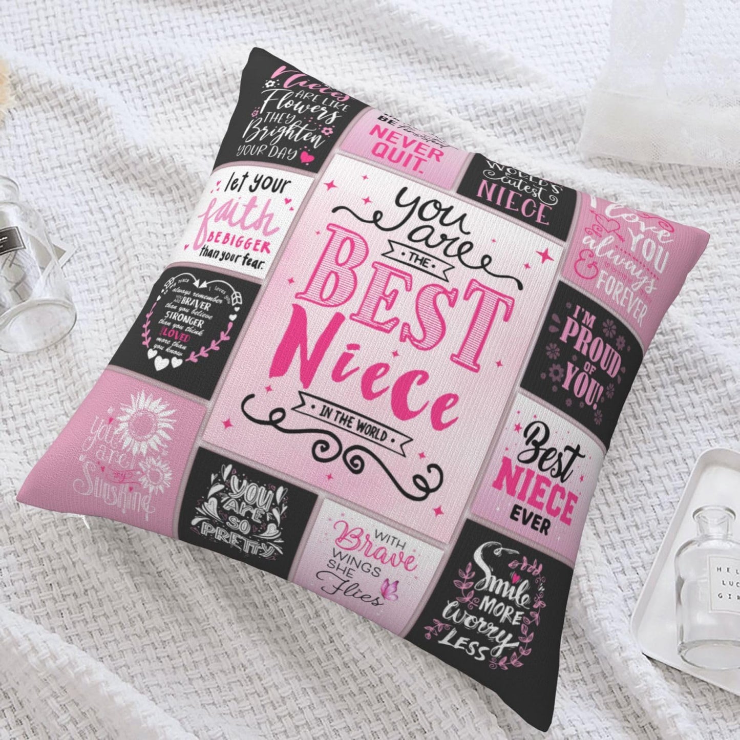 Niece Gifts from Auntie, 2026 Graduation Gifts for Niece from Aunt, to My Nieces Gift from Uncle Auntie, Best Birthday/Graduation Gifts for Nieces Adult from Aunts Pillowcases 18" x 18"