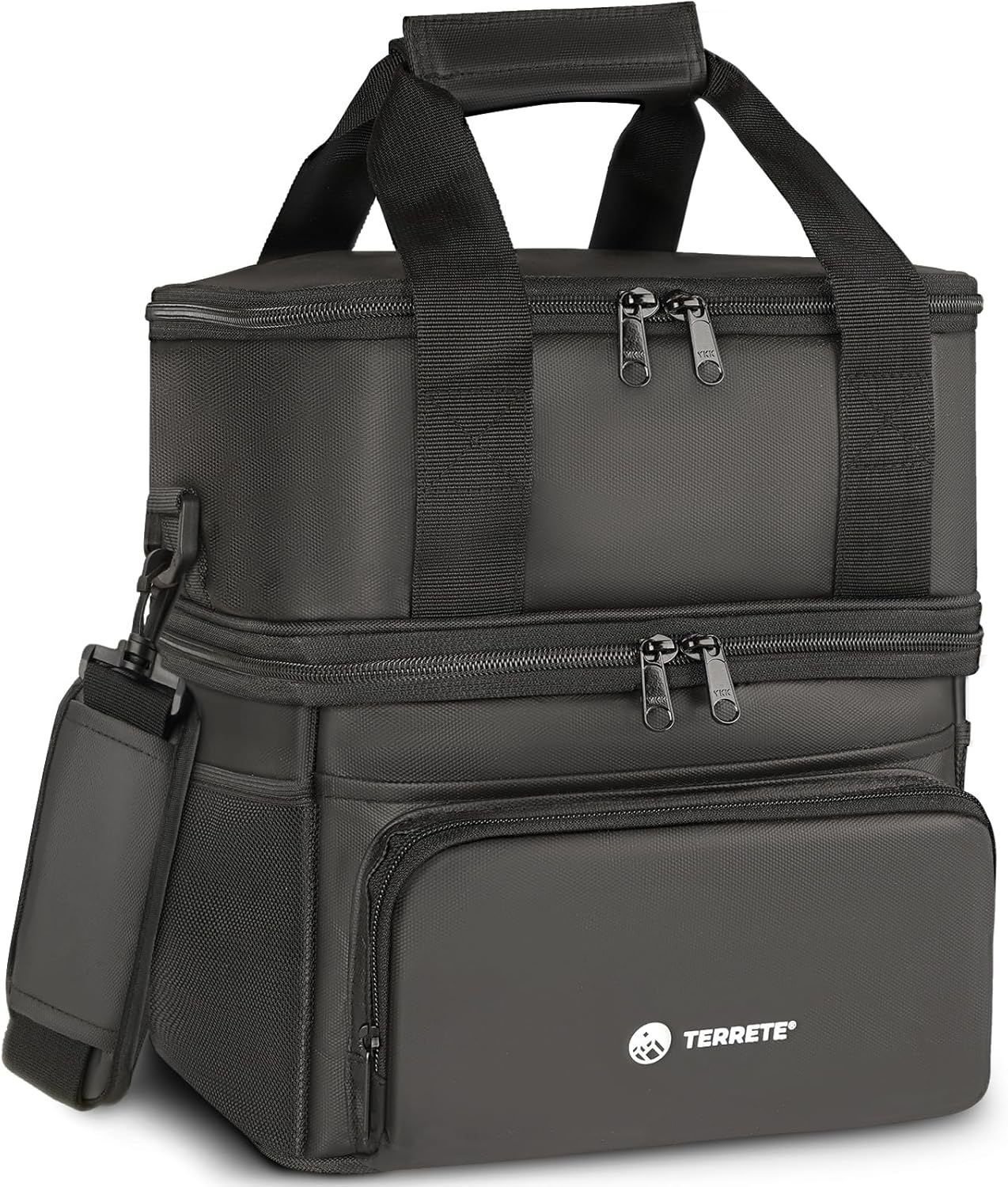 Skiennix Insulated Lunch Box - Double Deck Leakproof Cooler Bag for Work & Travel | 15L Black