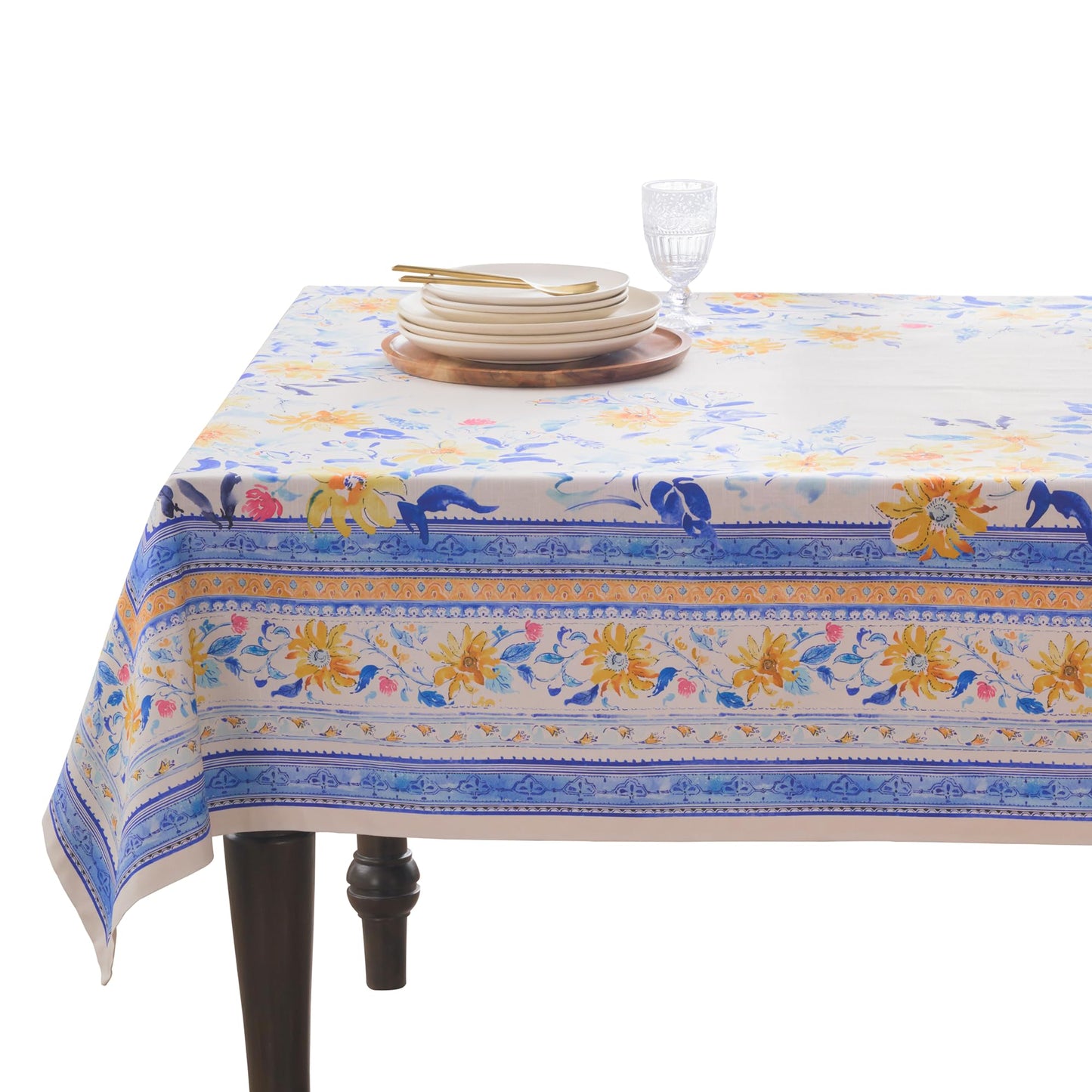 Maison d' Hermine Table Cloth Rectangle Table 100% Cotton 70 x 90 Inches Tablecloth Reusable Decorative for Dining Kitchen Room Farmhouse Home Gifts for Mothers Day Spring Summer - Girassol
