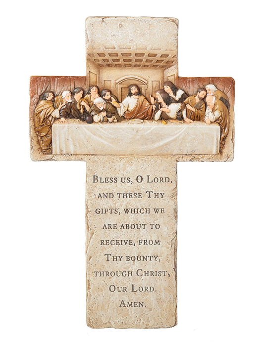 Joseph's Studio by Roman - The Last Supper Wall Cross, 13.25" H, Resin and Stone, Religious Gift, Wall Decoration, Collection, Durable, Long Lasting, Decorative