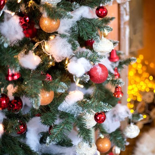 CFOFT Fake Snow - Soft Cotton Snow Fluff for Christmas Village & Nativity Decorations | 17.6 OZ