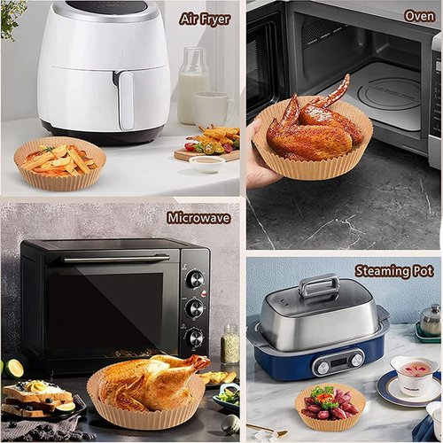 Air Fryer Liners | 100PCS Round 6.3-Inch Disposable Non-Stick Parchment Paper for 2Qt to 5Qt Fryers