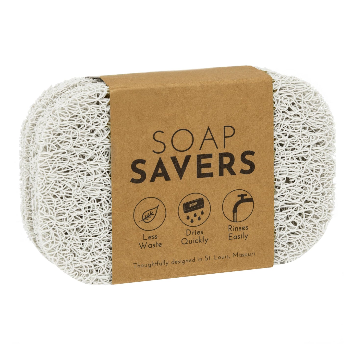 S&T INC. Bar Soap Holder for Kitchen, Bathroom, and Soap Dish, 4 Pack, White, 2.9 inches by 4.4 inches