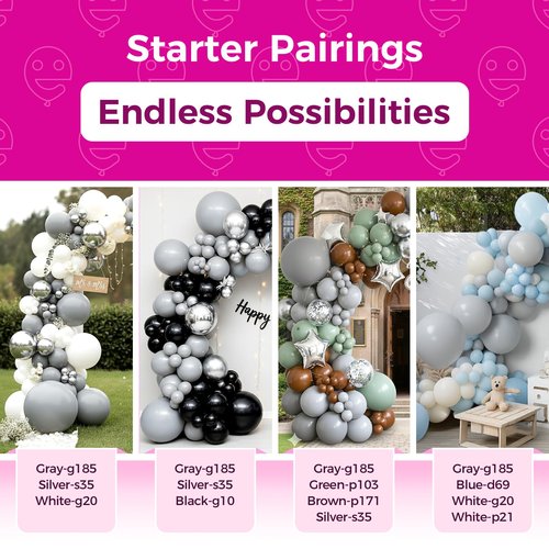 Bezente Gray Balloons 18 Inch - 30 Pack Large Thick Gray Balloons Big Round Pastel Grey Latex Balloons for Birthday Bridal Shower Wedding Anniversary Party Decorations