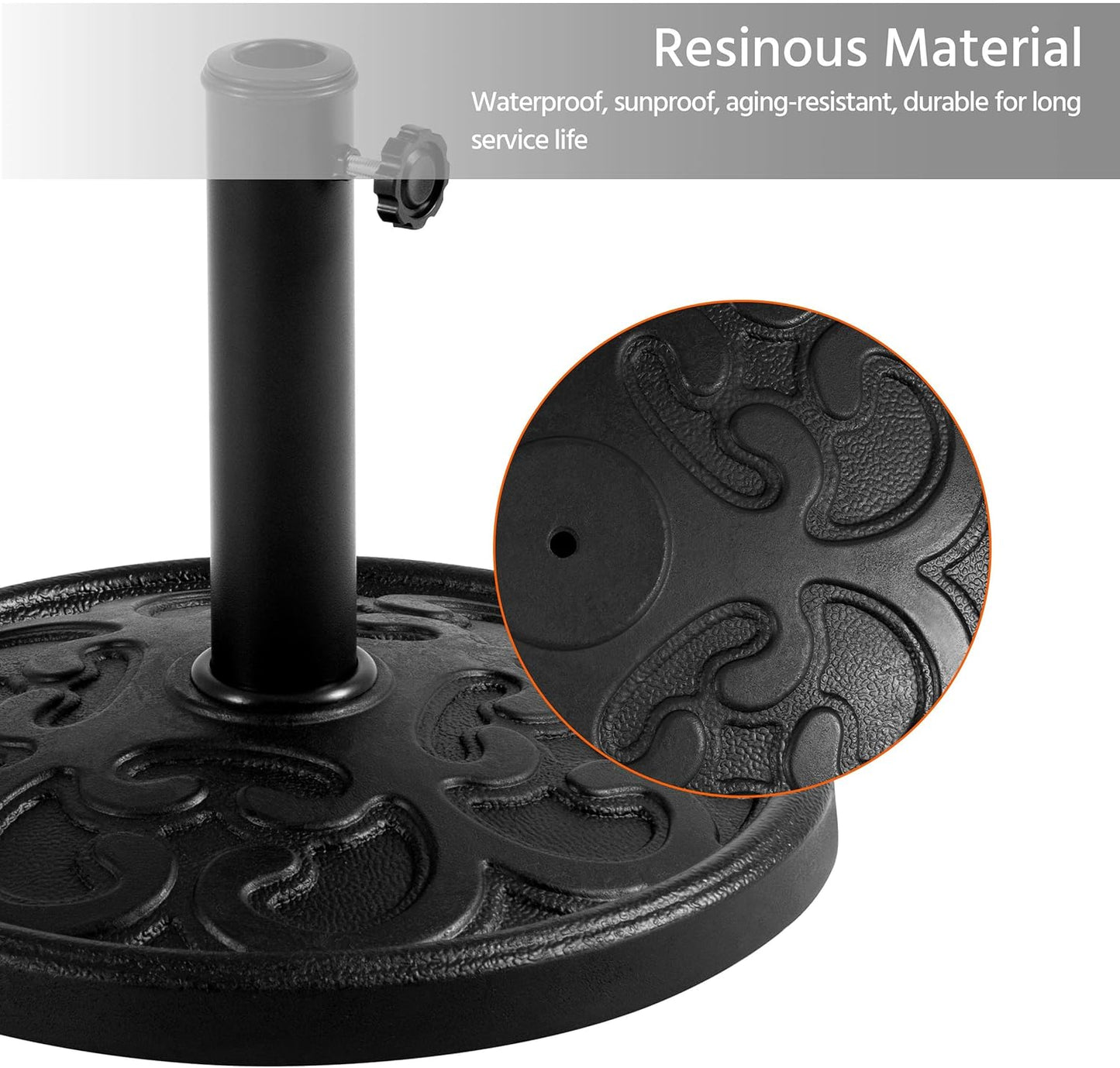 Yaheetech Umbrella Base - 22lbs Iron Stand for 17.5'' Patio Market Umbrellas | Black Finish