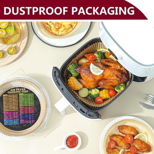 Air Fryer Liners for Ninja, 4qt Airfryer Liners Round for Ninja AF101/ AF150AMZ / AF161 Max XL Air Fryer, Air Fryer Paper Liners for 4-8QT Basket, Non-stick Air Fryer Parchment Paper Liners, 225PCS