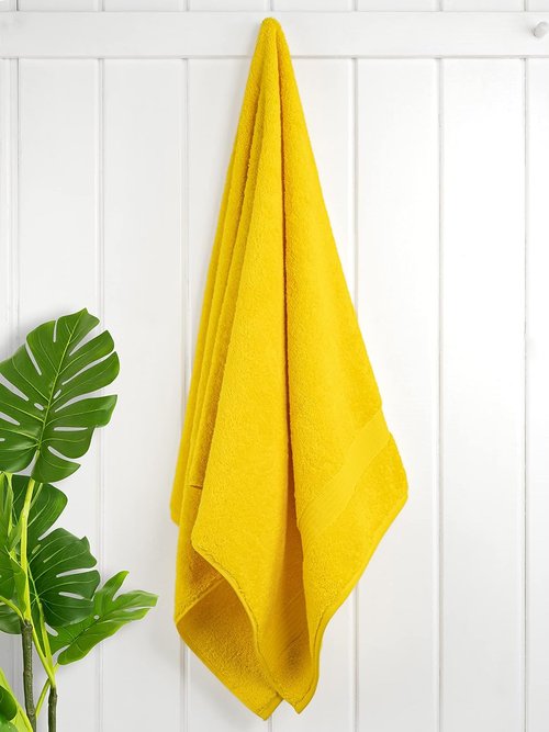 Cotton Paradise 100% Cotton Extra Large Plush Bath Towels Set - 4 Pieces in Yellow