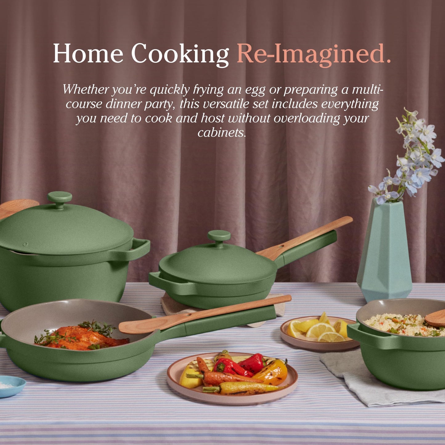 Our Place Cookware Set - 13-Piece Kit Including the Always Pan, Perfect Pot and Spatulas | Multifunctional, Toxin-Free Nonstick | Heat Safe up to 450°F | Oven, Stove, Induction Compatible | Steam