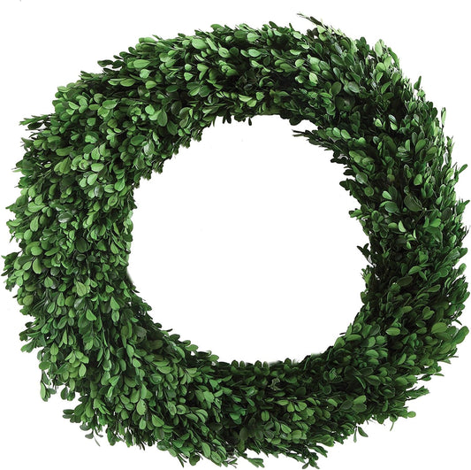 Preserved Boxwood Wreath - Authentic Decorative Greenery for Home Decor